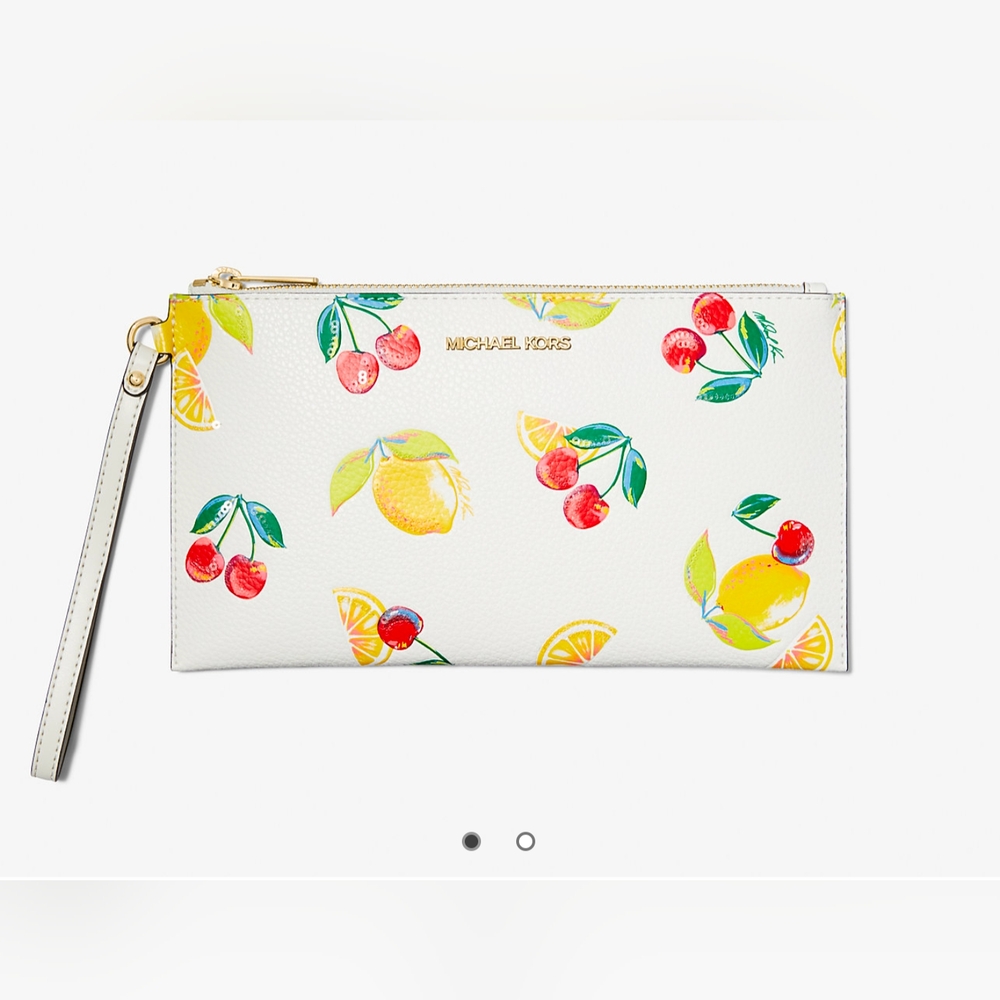 🆕MICHAEL KORS Jet Set Large Sequined Fruit Wristlet